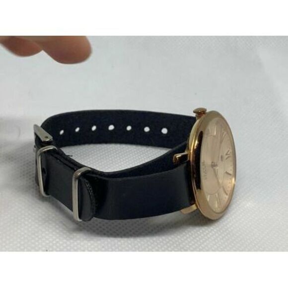 Fossil ES3707 Jacqueline Women's Black Leather Analog Rose Dial Quartz Watc Aa34 - Picture 8 of 9